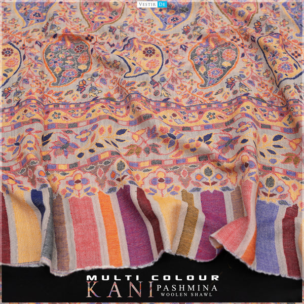 Multi Color Kani Pashmina Woolen Shawl -24