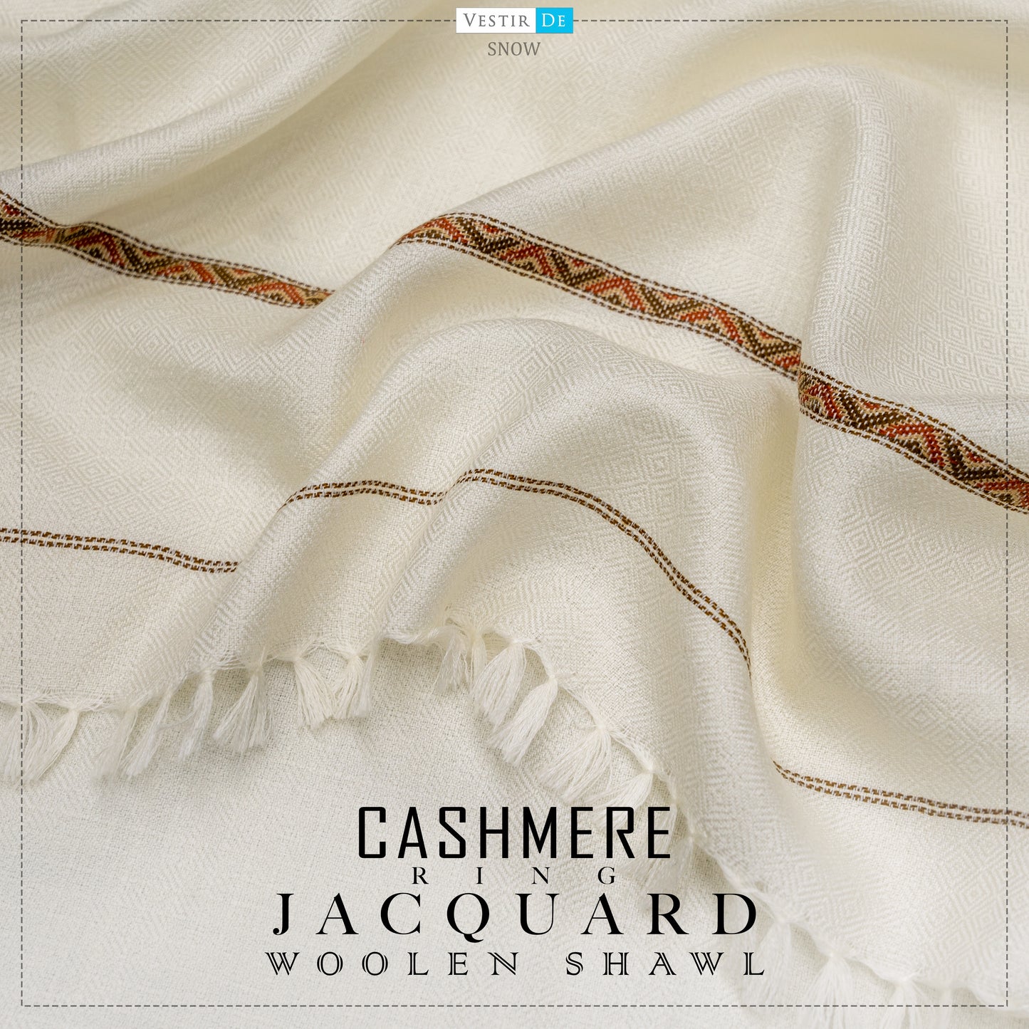 Cashmere Ring Jacquard Woolen Shawl