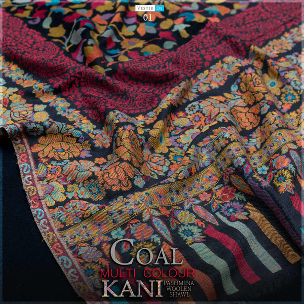 Coal Multi Color Kani Pashmina Woolen Shawl-26