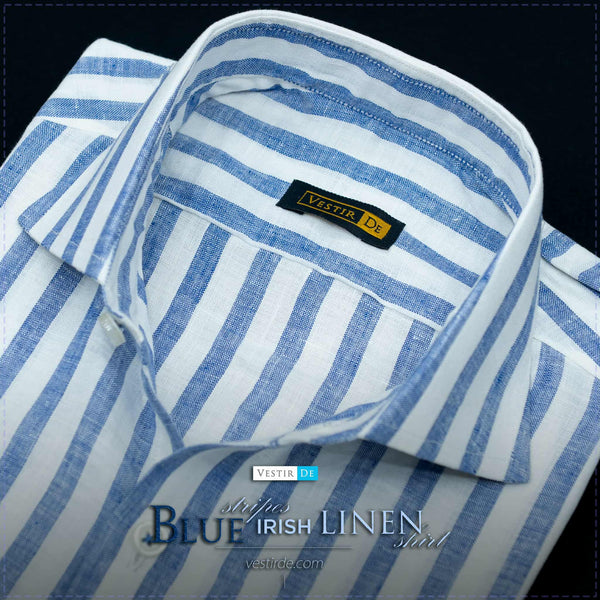 Blue Stripes Irish Llinen Shirt