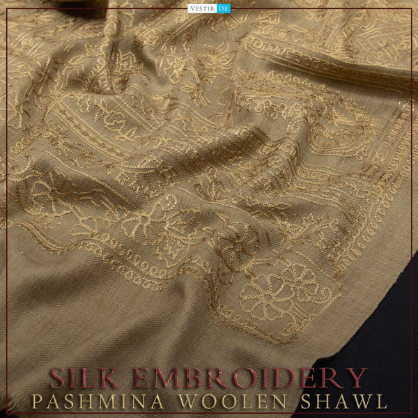 Silk Embroidery Pashmina Woolen Shawl