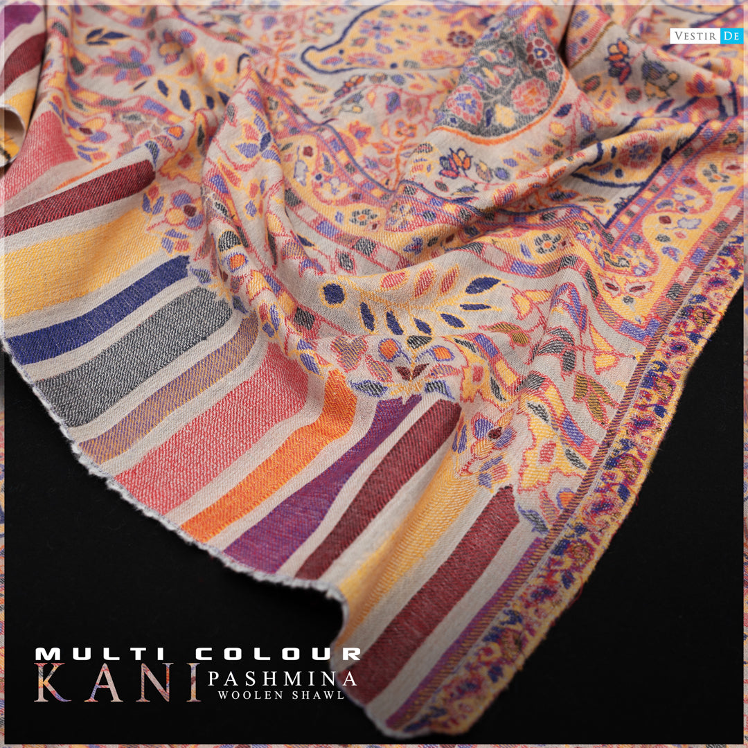 Multi Color Kani Pashmina Woolen Shawl -24