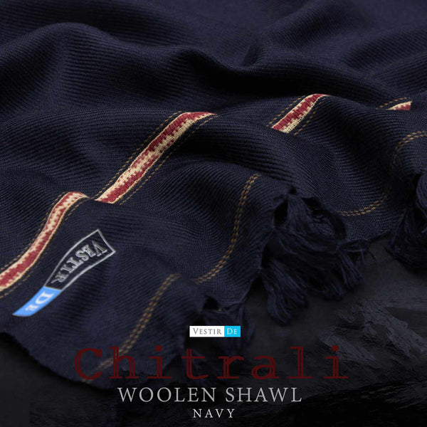 Chitrali Woolen Shawl Navy 2025