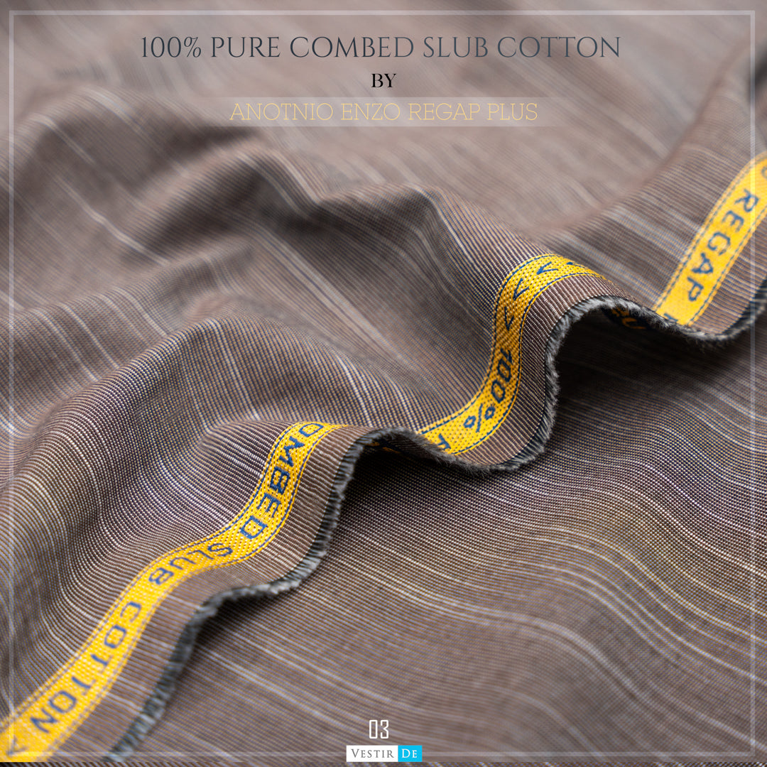 100% Pure Comed Slub Cotton By Anotnio Enzo Regap Plus