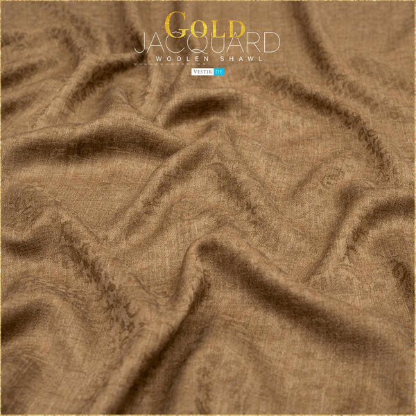 Gold Jacquard Woolen Shawl