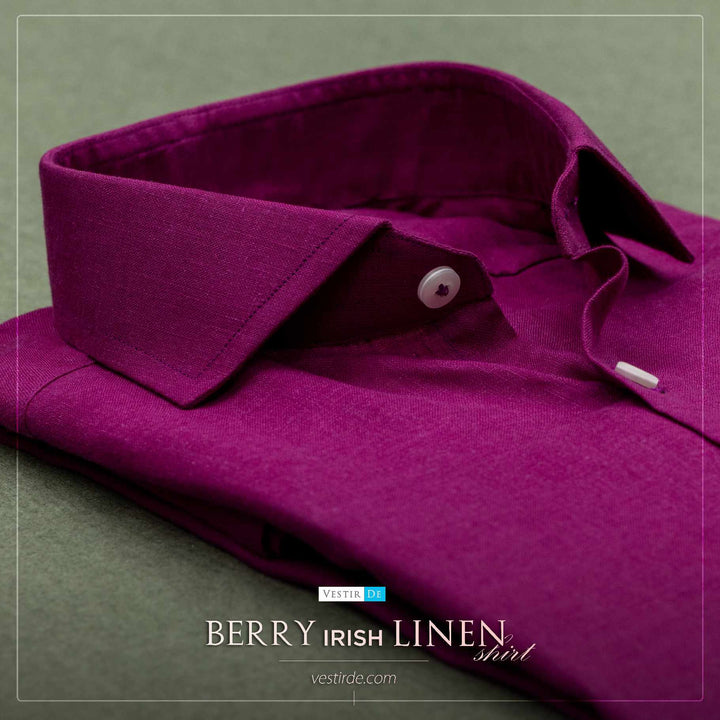Best Men’s Berry Irish Linen Shirt Online – VESTIR DE