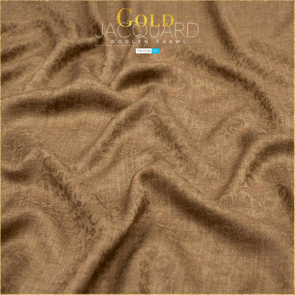 Buy Gold Jacquard Woolen Shawl Online | Vestir De
