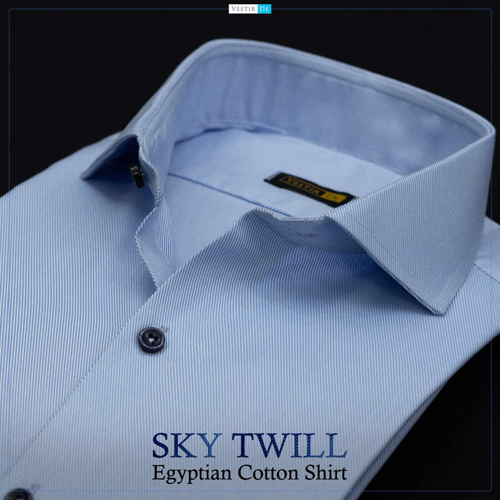 Buy Men’s Sky Twill Egyptian Cotton Dress Shirt – VESTIR DE
