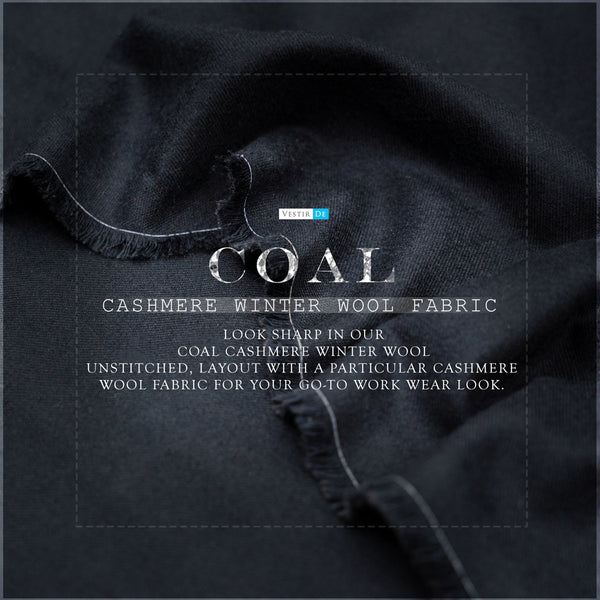 Coal Cashmere Wool Fabric