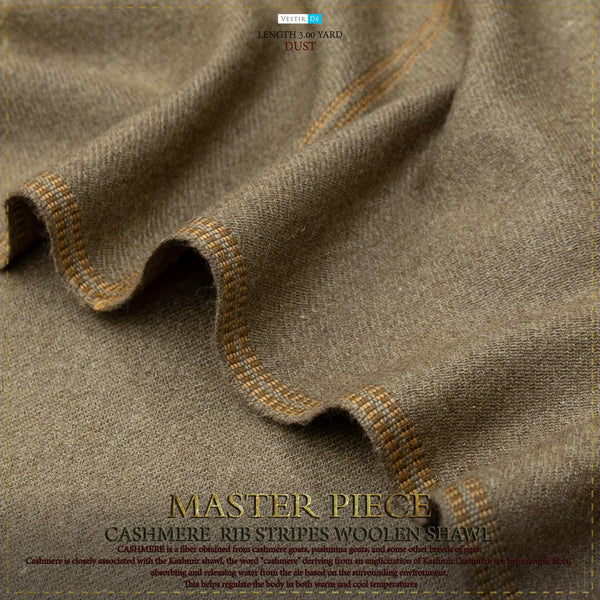 Master Piece Cashmere Rib Stripes Woolen Shawl