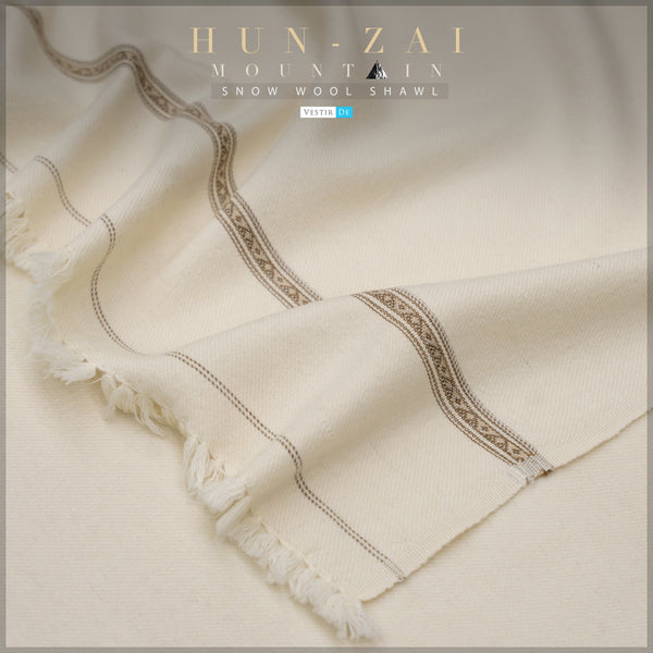 Finest HUN-ZAI Mountain Snow Wool Shawl | Vestir De