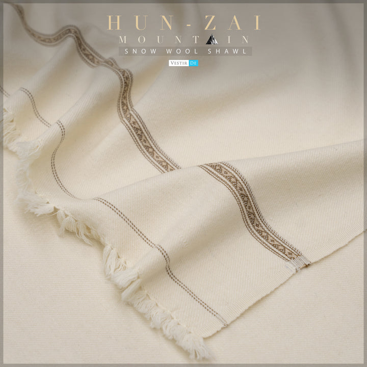 Finest HUN-ZAI Mountain Snow Wool Shawl | Vestir De