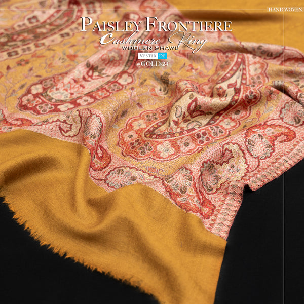 Paisley Frontiere Cashmere Ring Woolen Shawl - 24