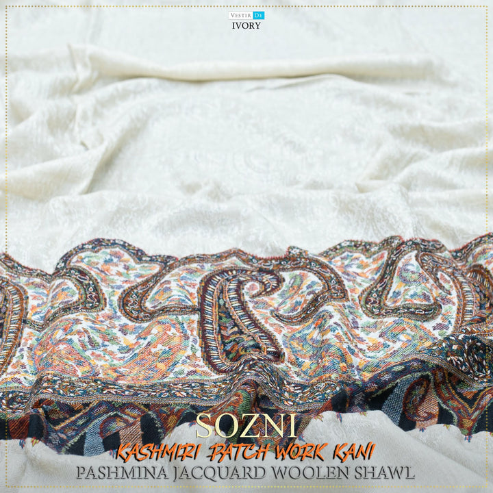 Sonzi Kashmiri Patch Work Kani Pashmina Jacquard Woolen Shawl – Vestir De