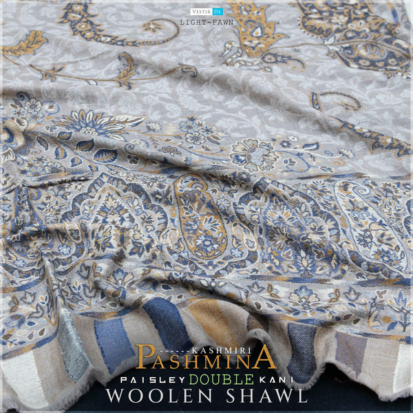Kashmiri Pashmina Paisley Double Kani Woolen Shawl