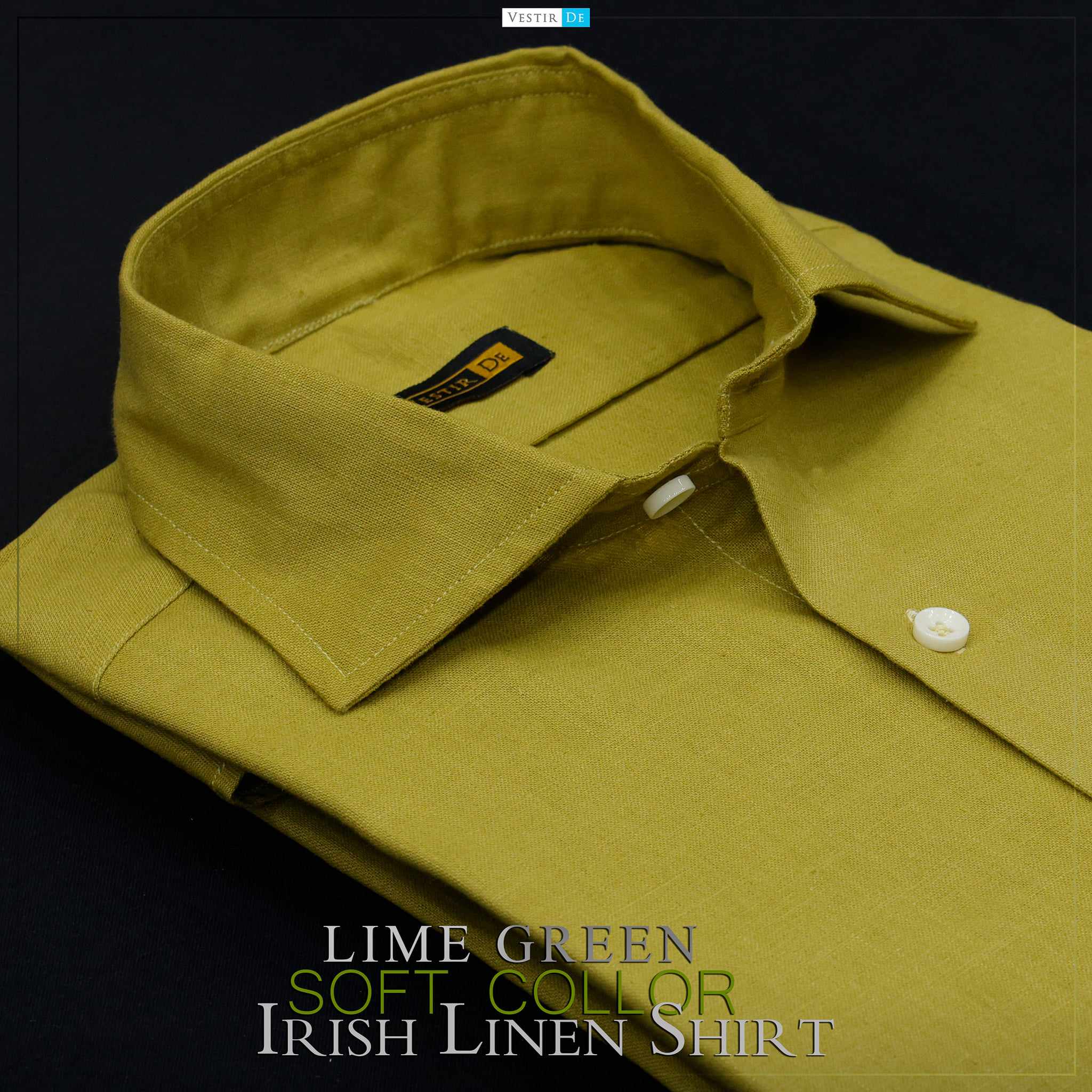 Lime Green Soft Collor Irish Linen Shirt
