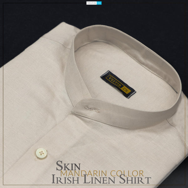 Skin Mandarin Collor Irish Linen Shirt