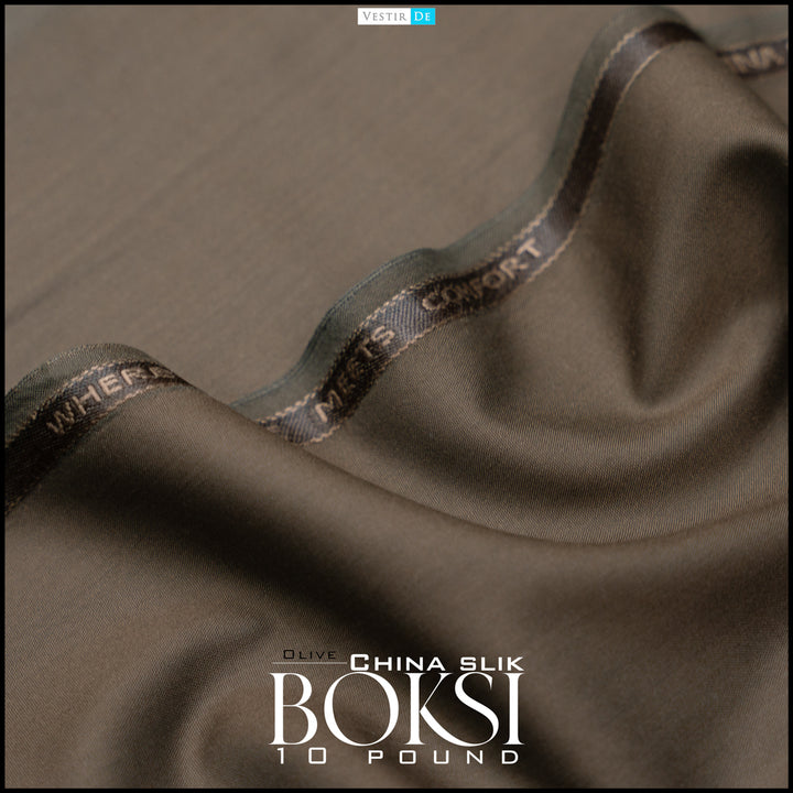 olive color China Silk Boski 10 Pound Fabric