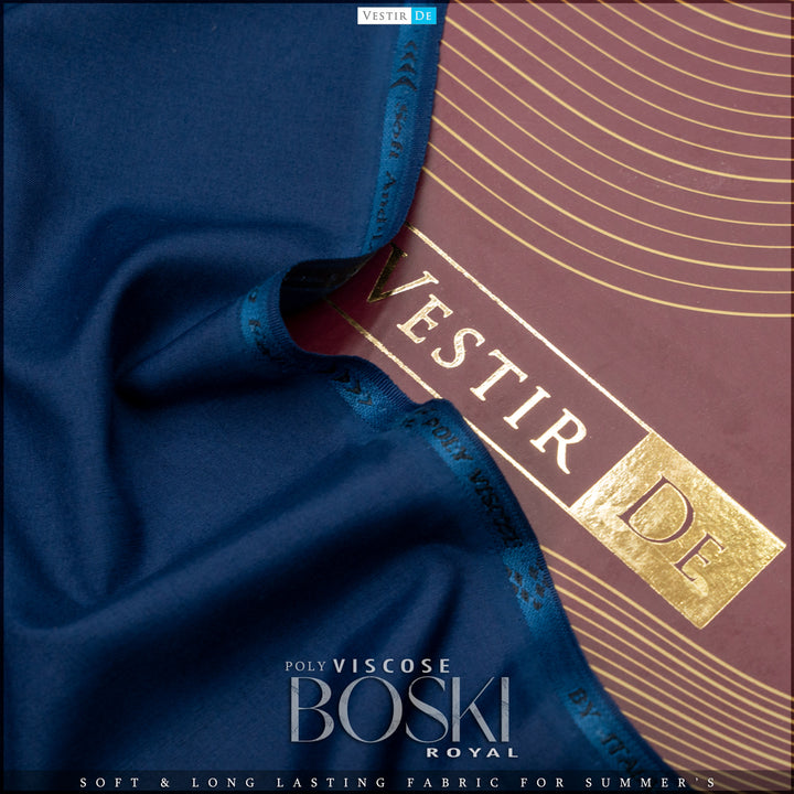 royal blue Poly Viscose Boski Fabric