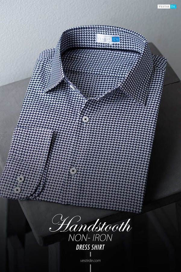 Handstooth Non- Iron Dress Shirt 1