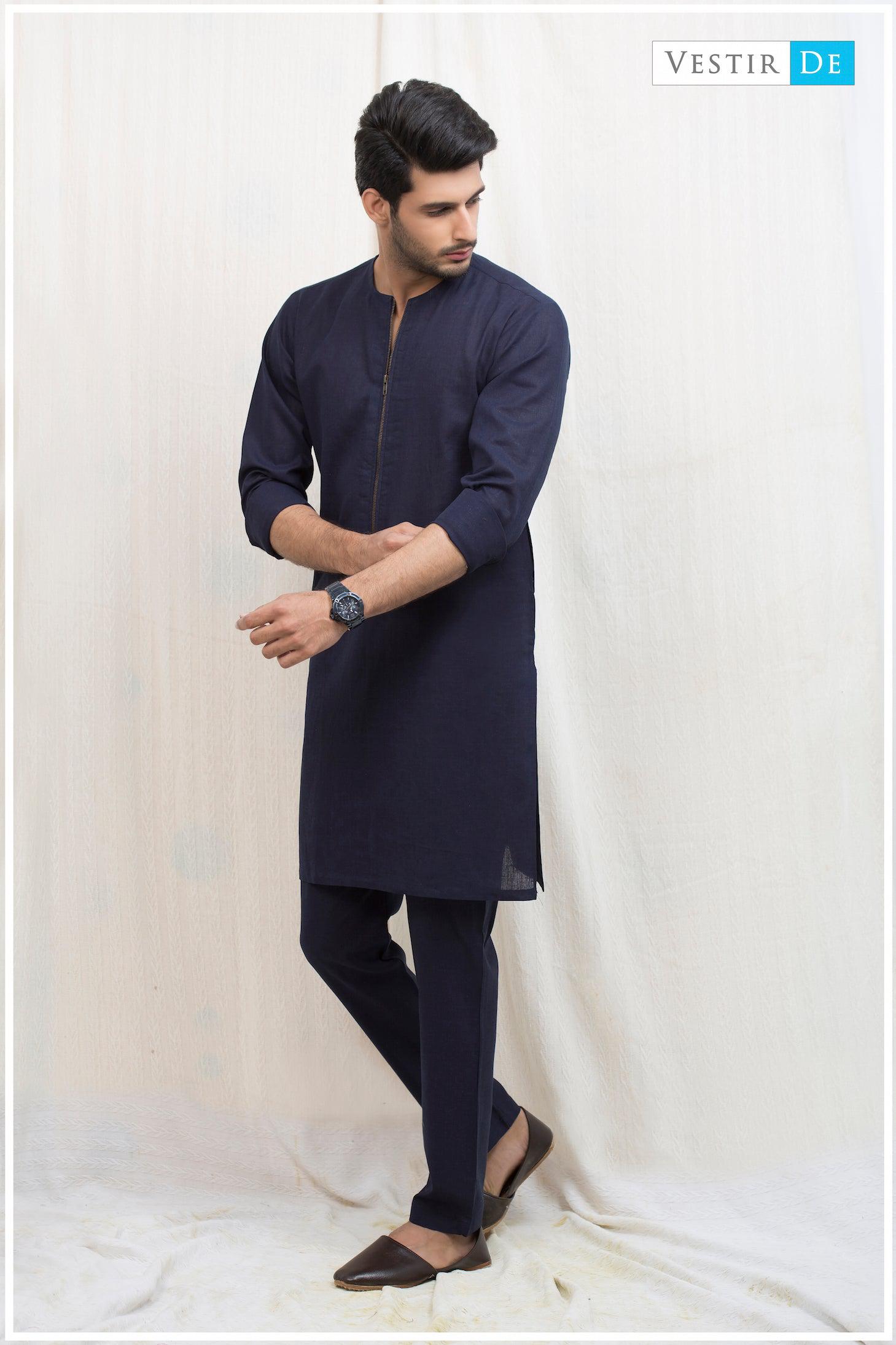 Blue Irish Cotton Kurta - Vestir De