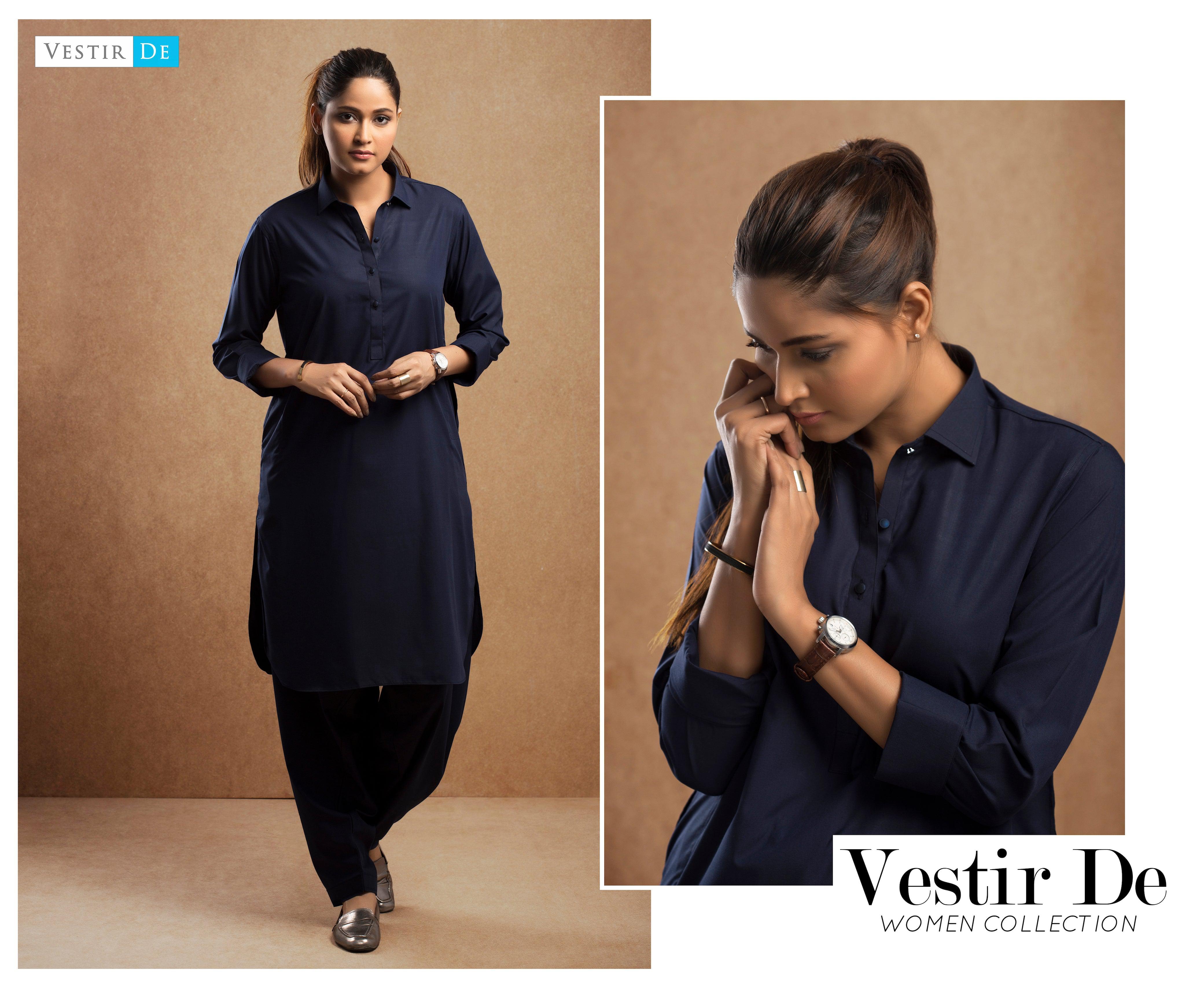 Royal Blue Shalwar Kameez - Vestir De