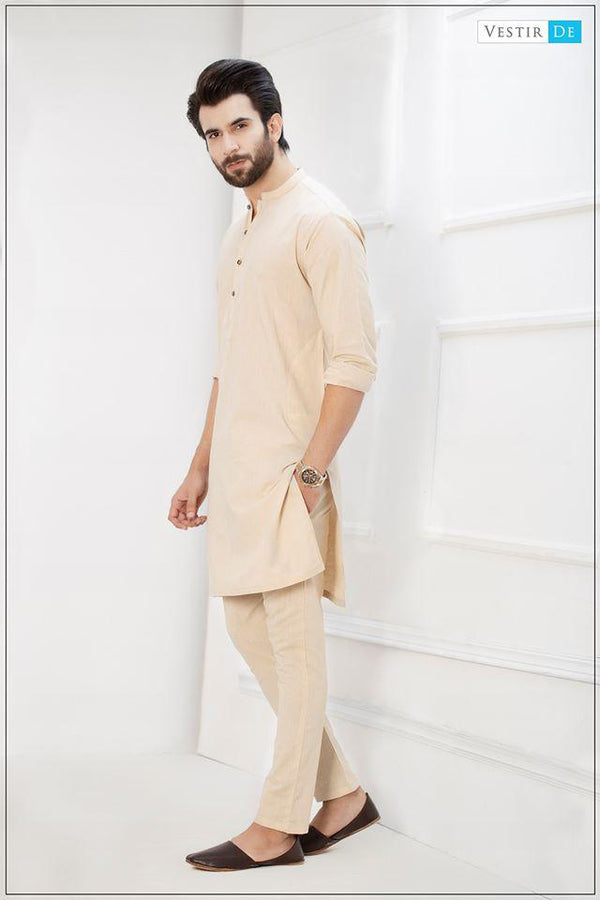 Beige Irish Kurta With Trouser - Vestir De