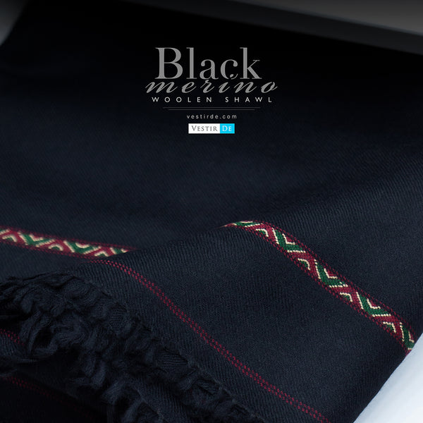 Buy Black Merino Woolen Shawl at Best Prices