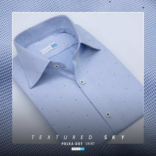 Buy Men’s Sky Textured Polka Dot Shirt – VESTIR DE