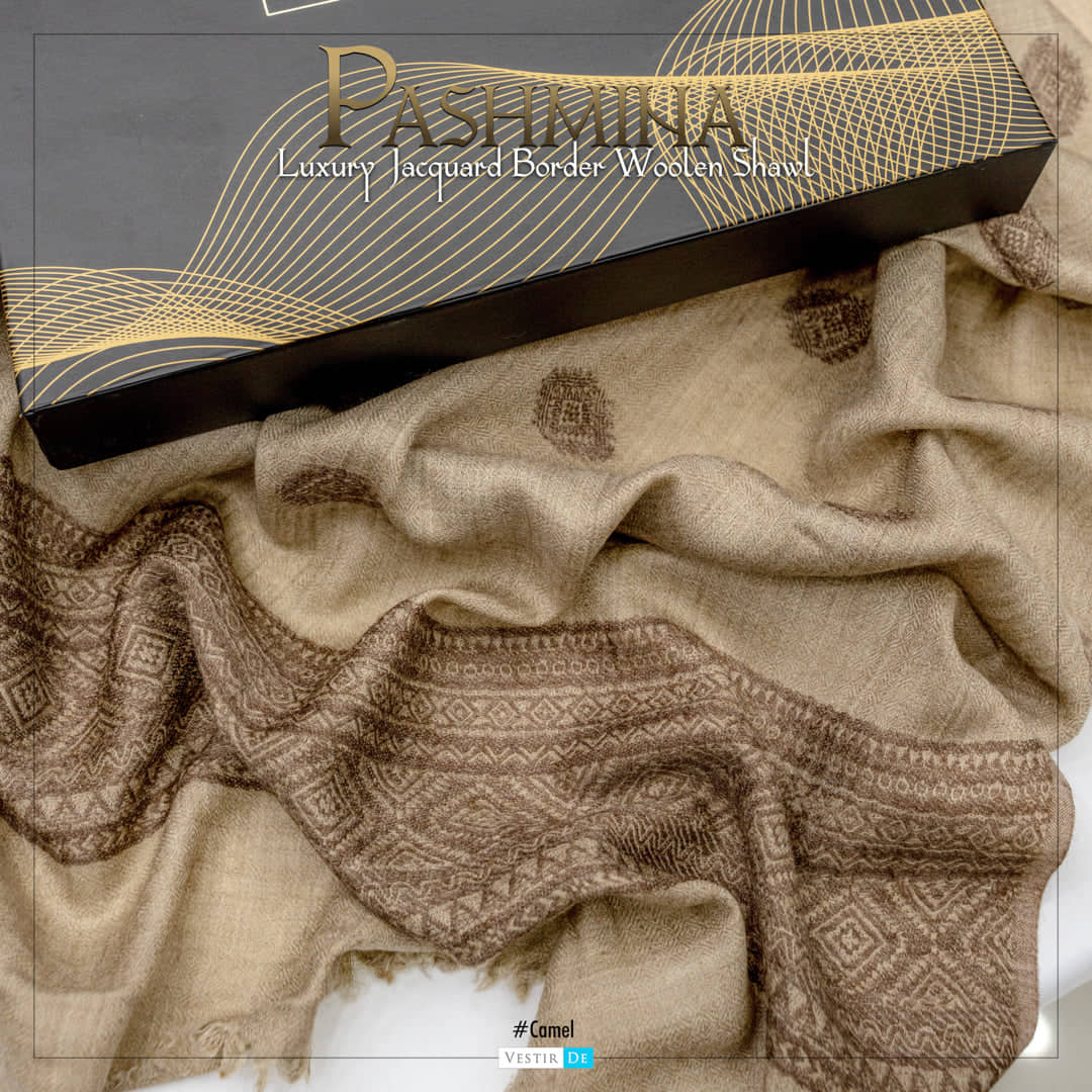 Pashmina Luxury Jacquard Border Woolen Shawl