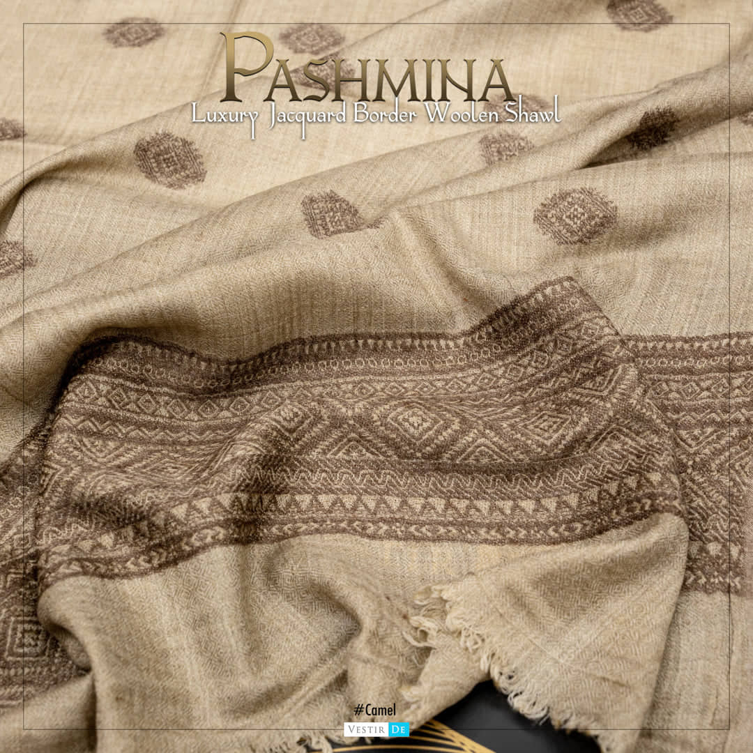 Pashmina Luxury Jacquard Border Woolen Shawl