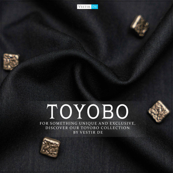 coal color Toyobo Boski Unstitched Fabric Online