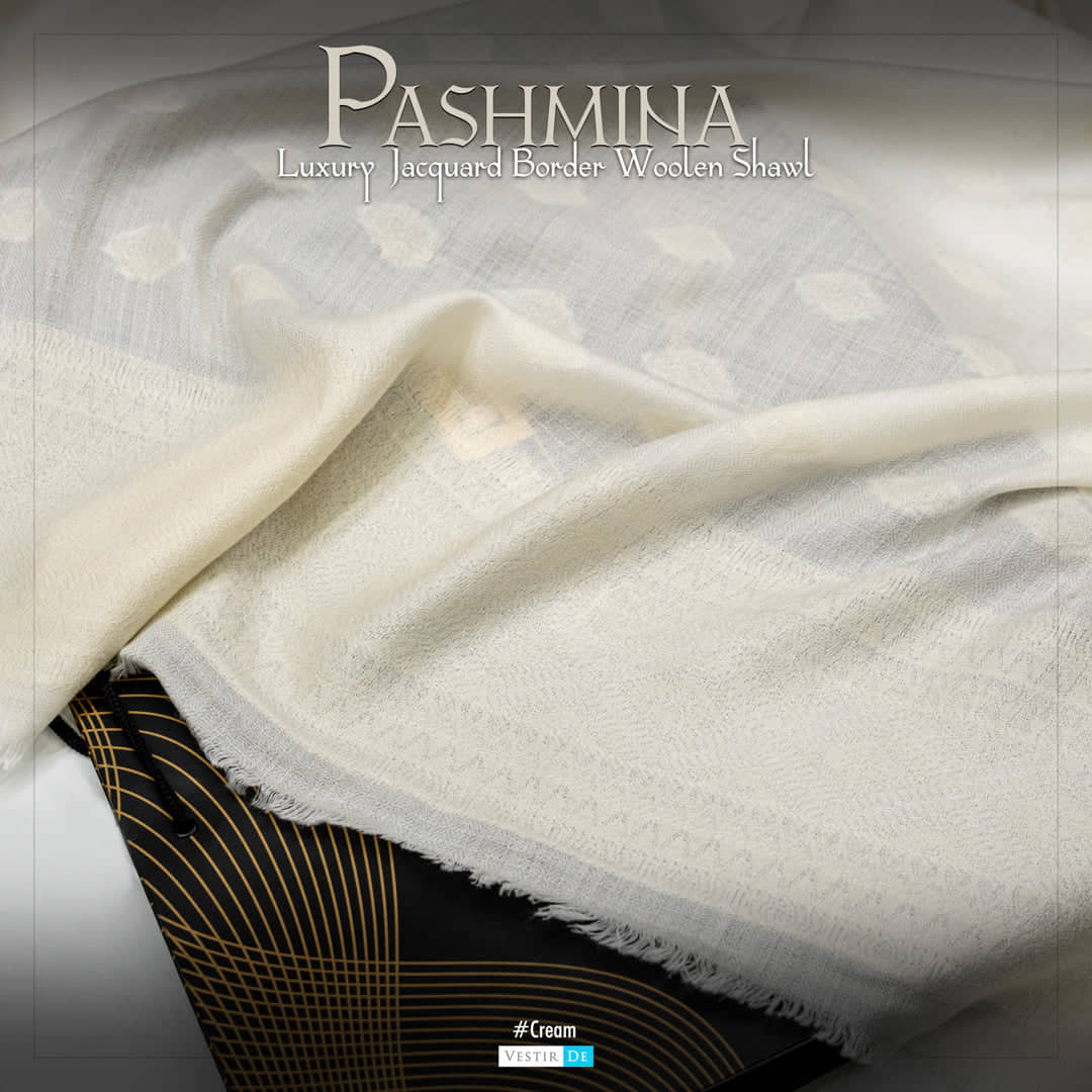 Pashmina Luxury Jacquard Border Woolen Shawl