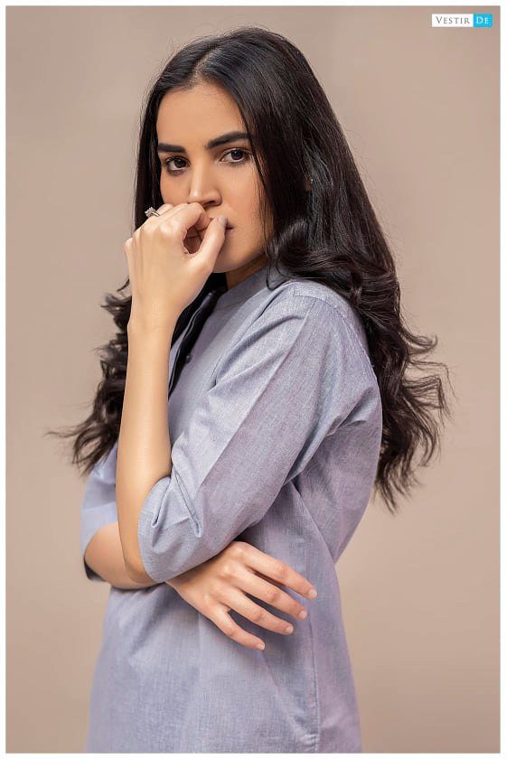 Denim Chambray Cotton women Kurti with Shalwar