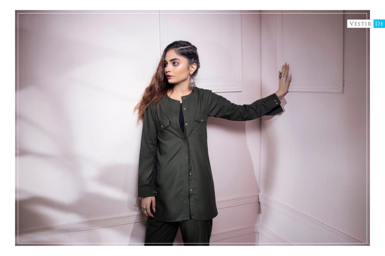 Green Magzi Shirt With Trouser - Vestir De