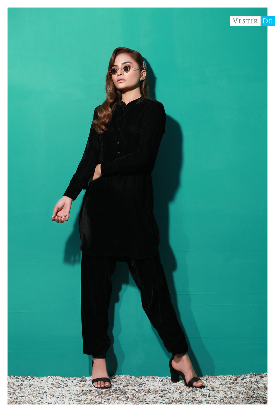 Black Velvet Ban Collor Shalwar Kameez