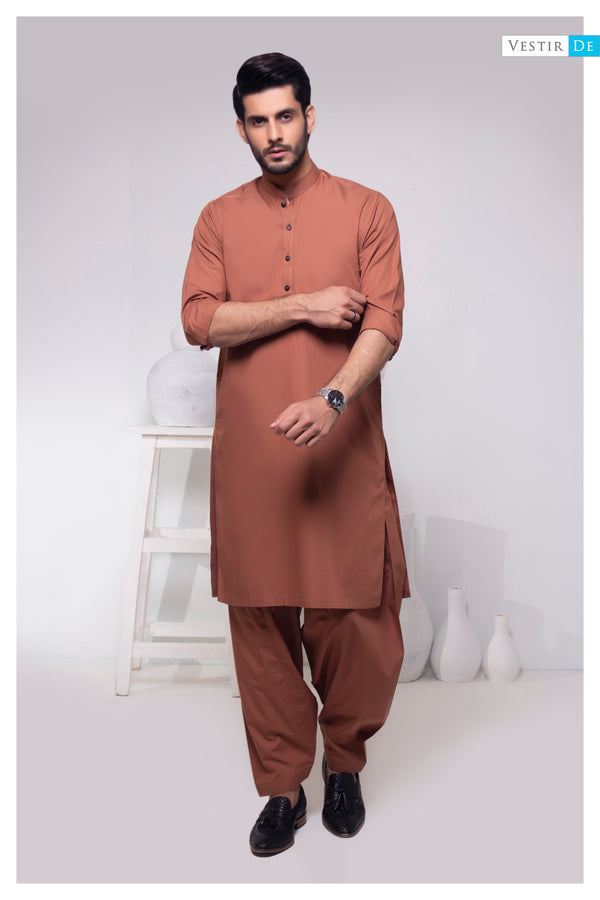 Rust Orange Kameez Shalwar