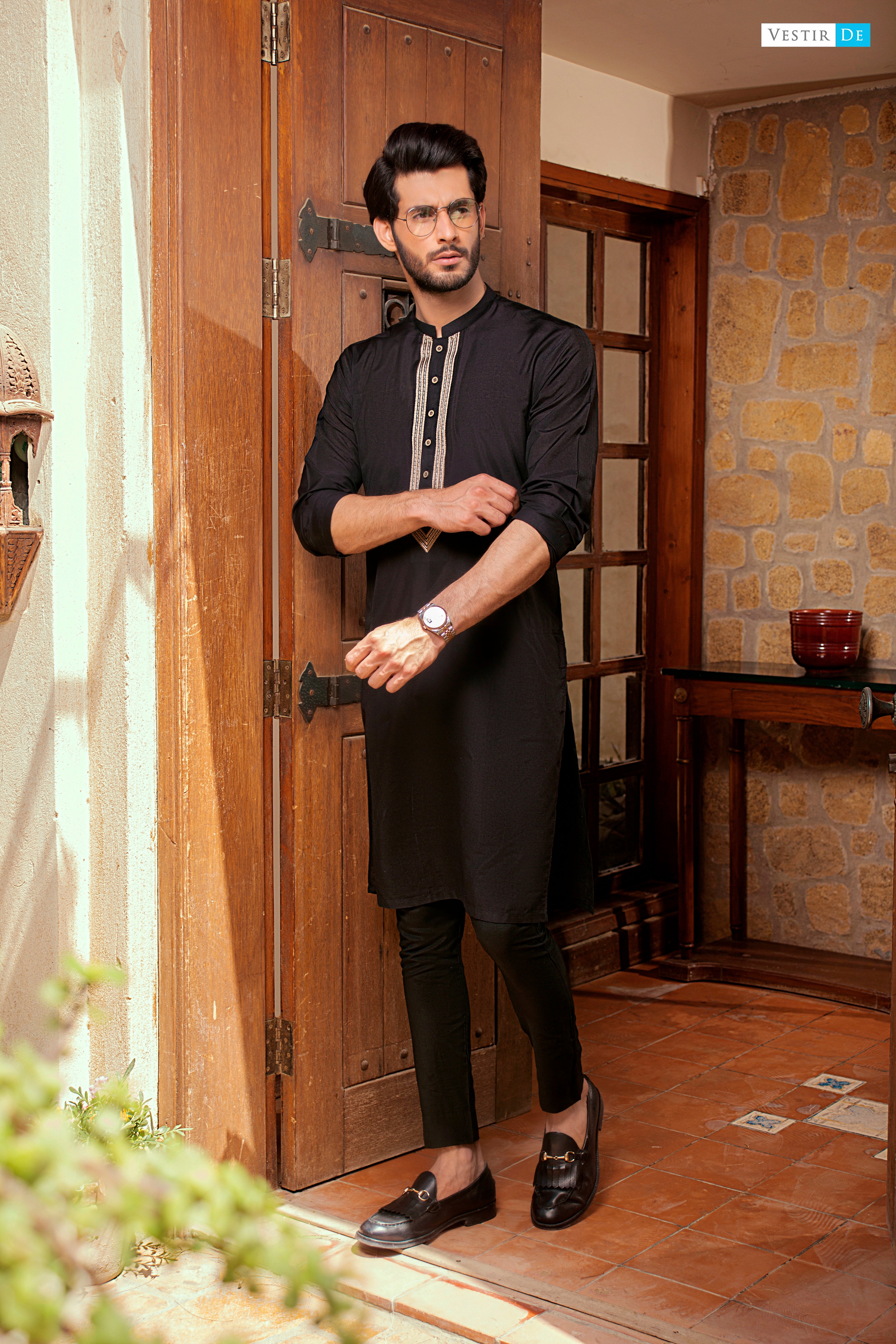 20 Black Embroidery Kurta With Trouser