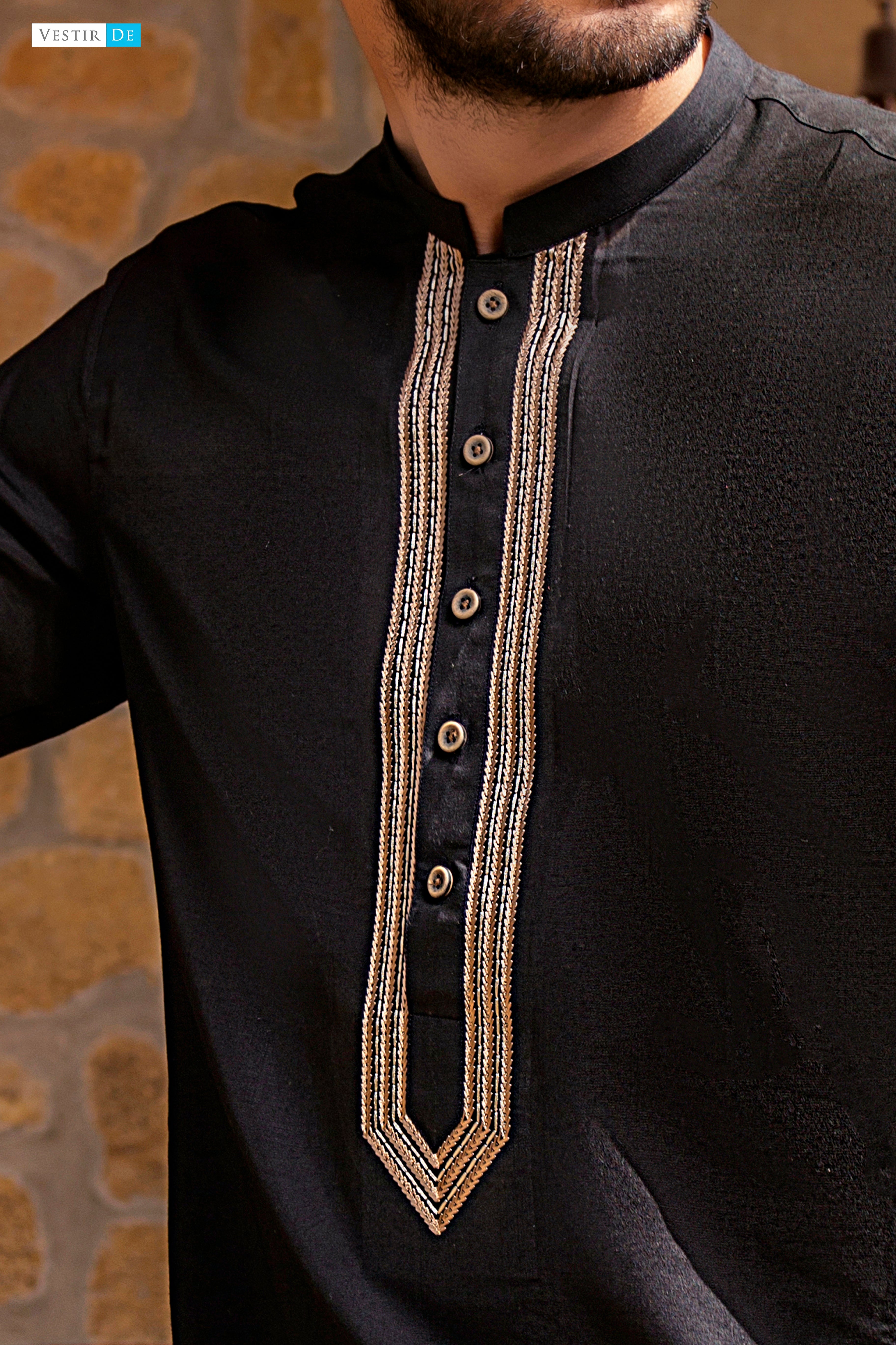 20 Black Embroidery Kurta With Trouser