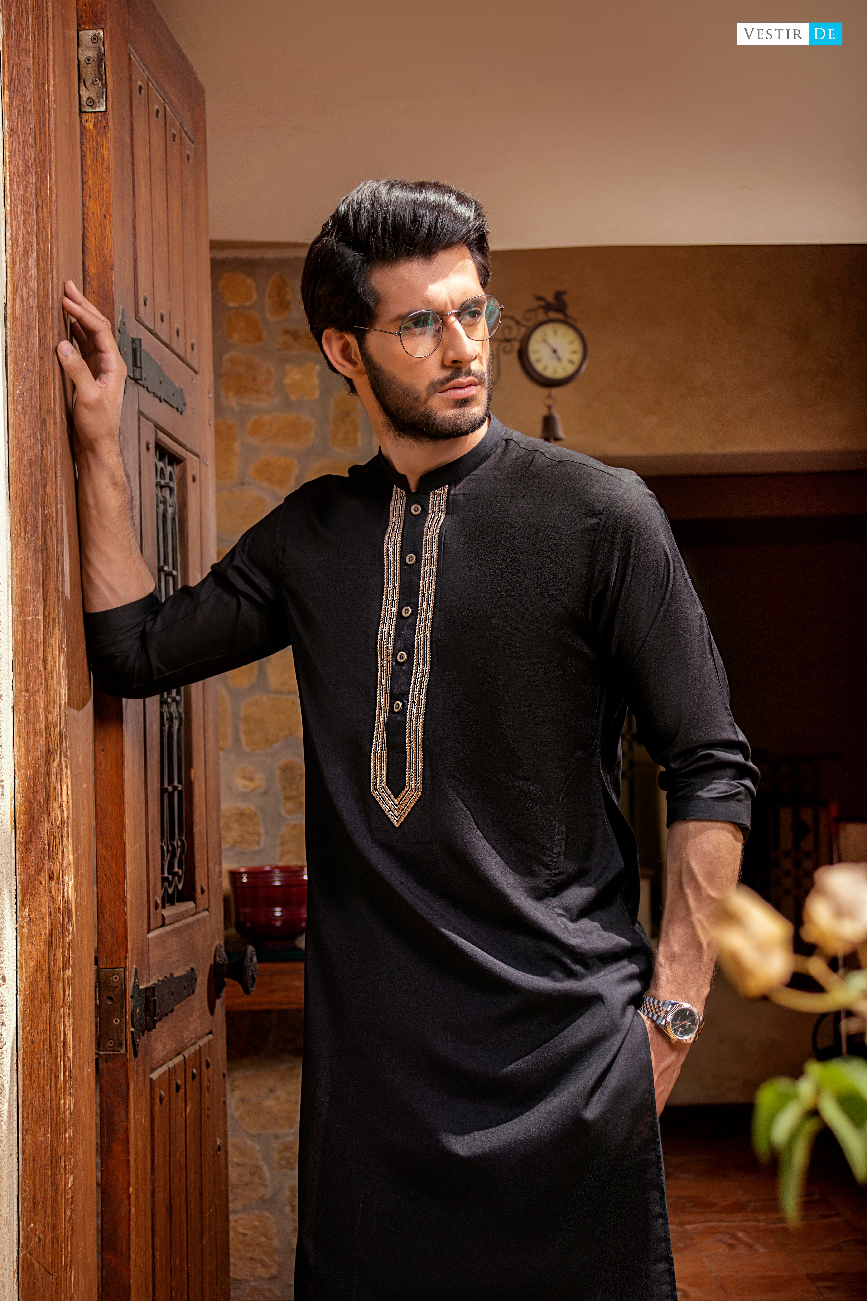 20 Black Embroidery Kurta With Trouser
