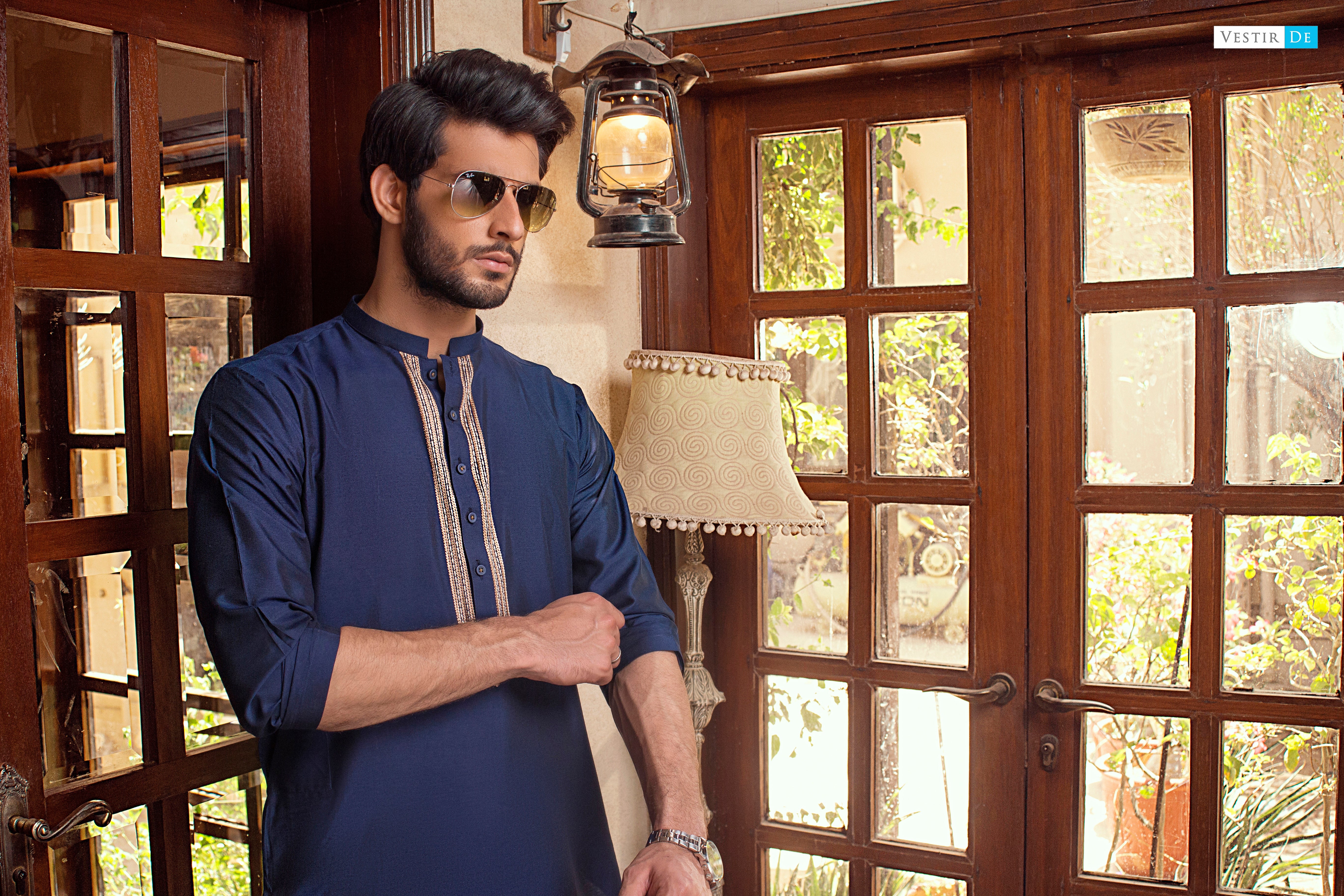 19 Blue Embroidery Kurta With Trouser