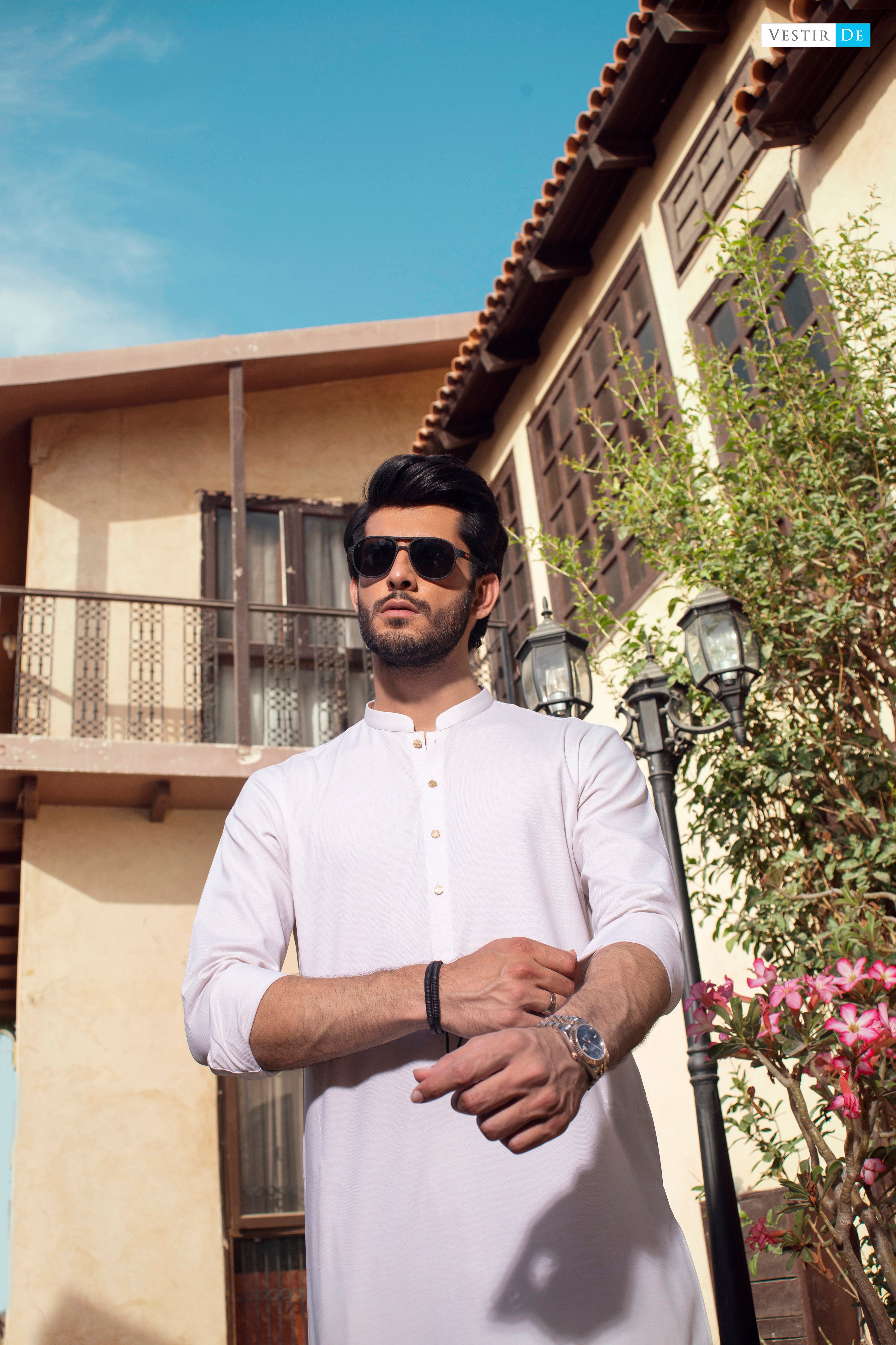 10 Almond Textured Egyptian Cotton Kurta With Trouser