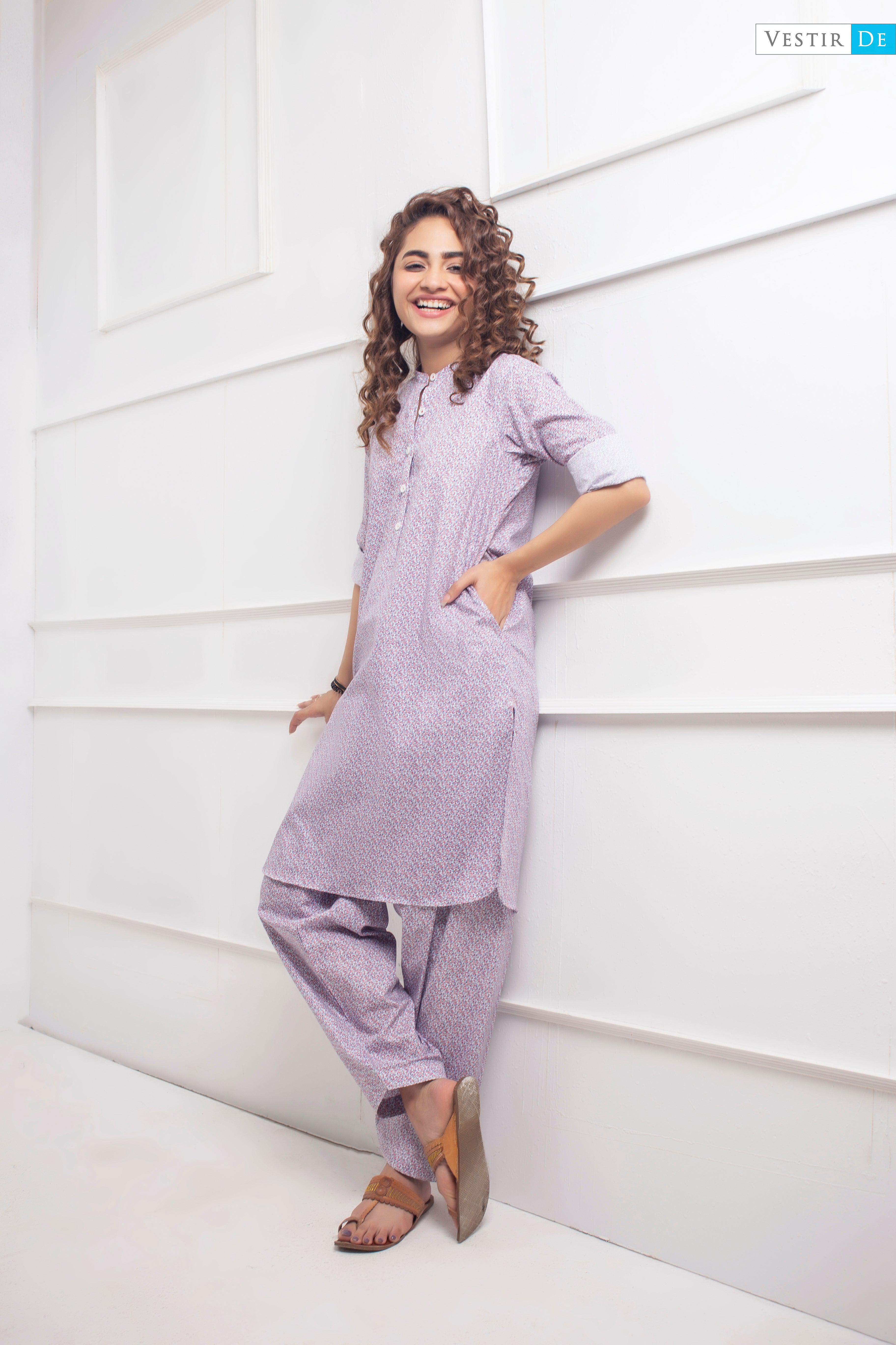 Multi Texture Printed Shalwar Kameez - Vestir De