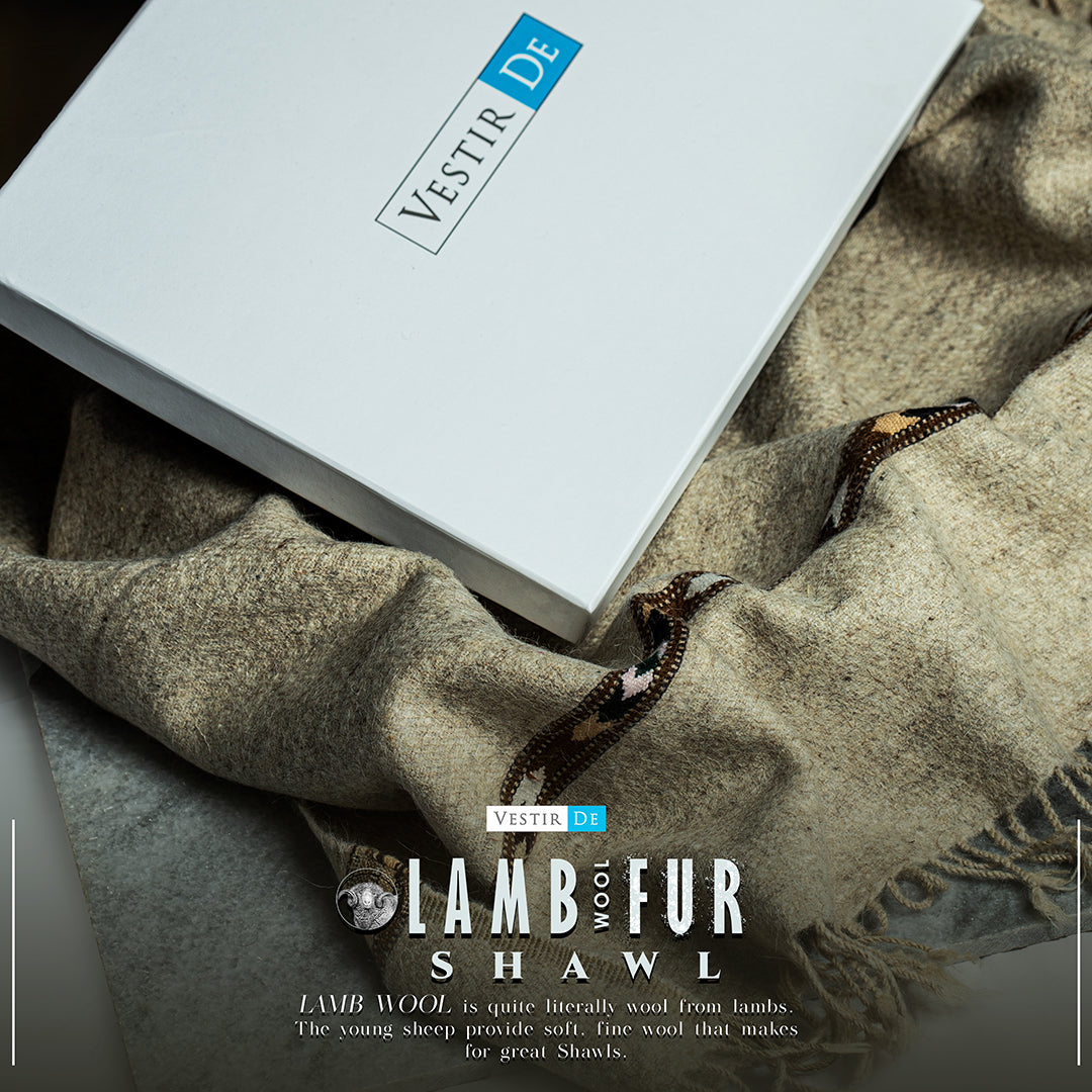 Lamb Fur Wool Shawl