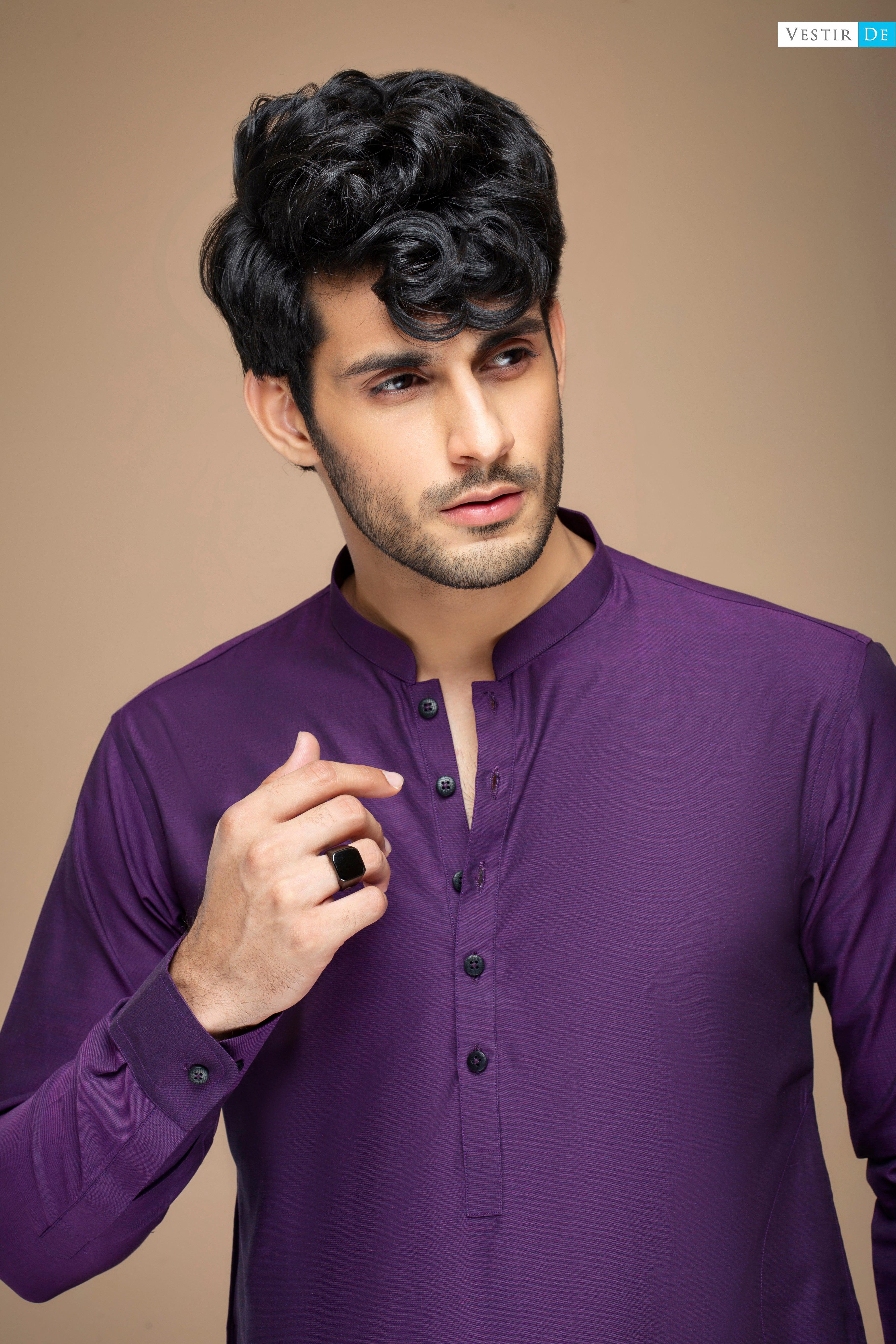 Purple Textured Cotton - Vestir De