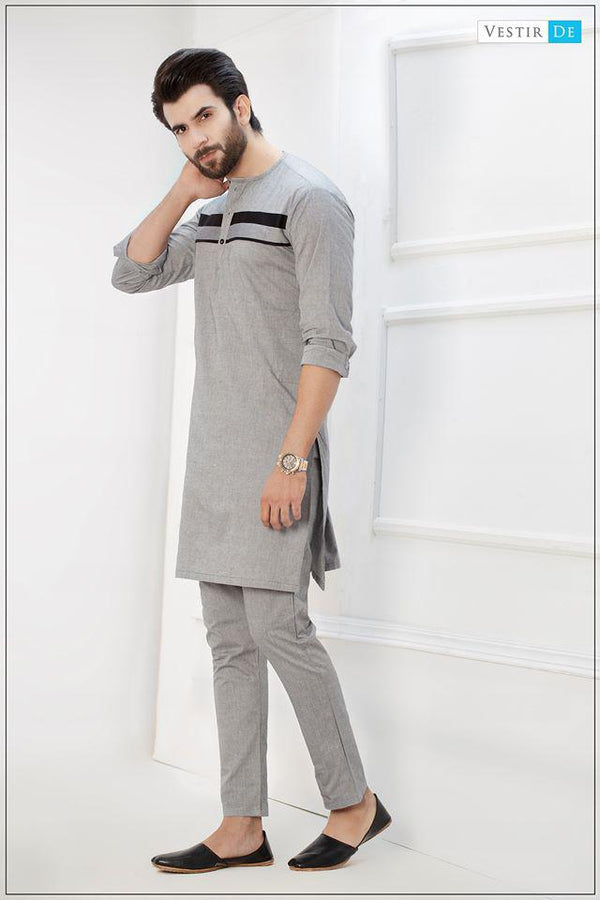 Grey Magzi Kurta With Trouser - Vestir De