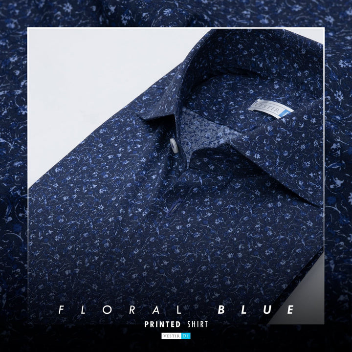 Men’s Floral Blue Printed Shirt at Best Prices – VESTIR DE