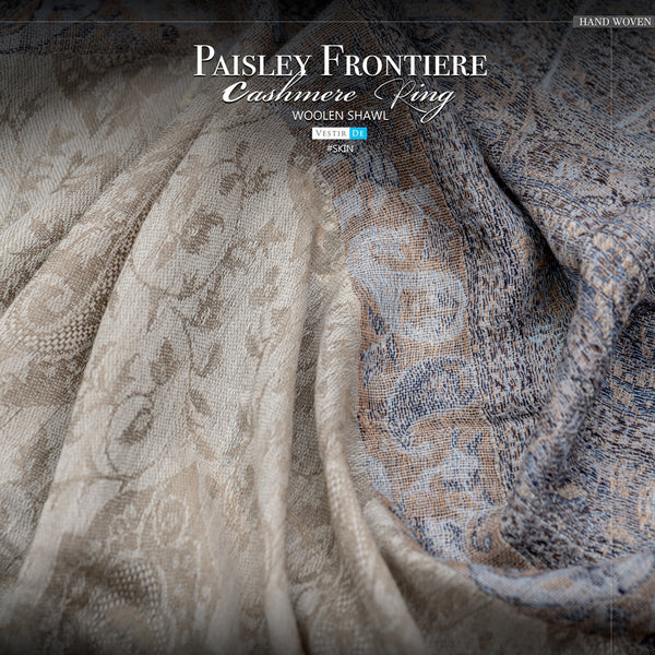 Paisley Frontiere Cashmere Ring Woolen Shawl Skin