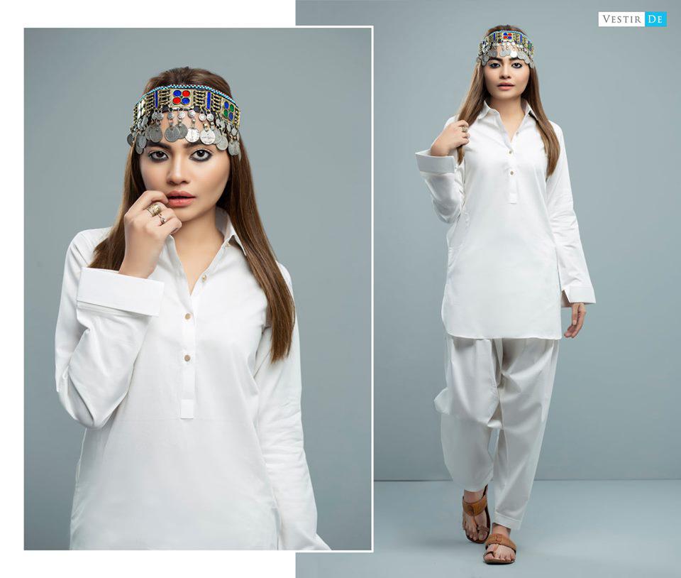 White Cotton Shalwar Kameez - Vestir De
