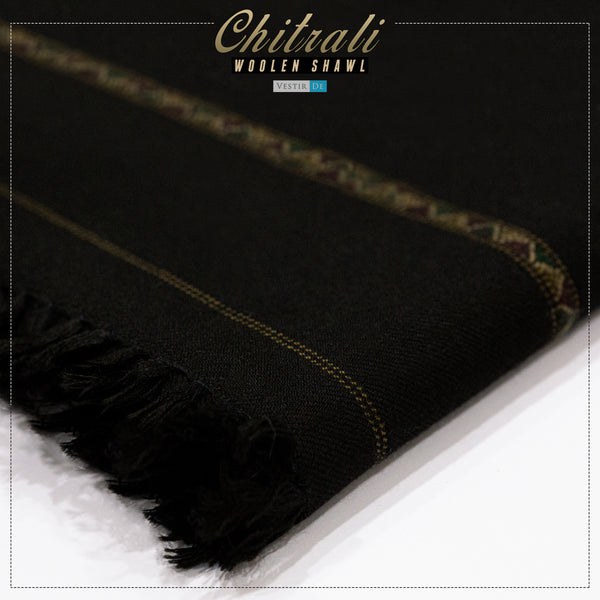 Black Chitrali Woolen Shawl